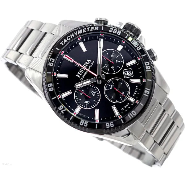 Festina Timeless Chrono 20560/6 férfi kvarc kronográf karóra, fekete 45 mm