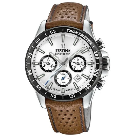 Festina Timeless Chronograph férfi karóra, 44 mm, 10 ATM, acél