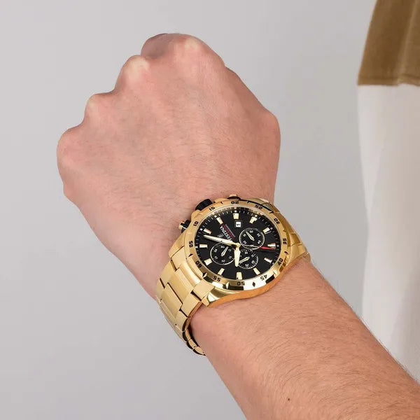 Festina Chrono Sport férfi karóra arany nemesacél, 45 mm, WR100