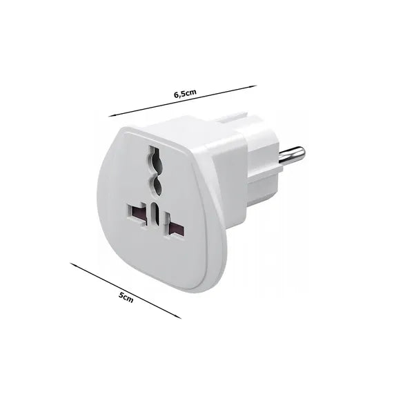 Univerzális UK–EU fali adapter, 2-pólusú, 10/16 A, fehér