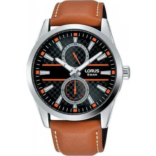 Lorus R3A61AX9 férfi karóra, quartz, 41 mm, ezüst tok, barna bőrszíj
