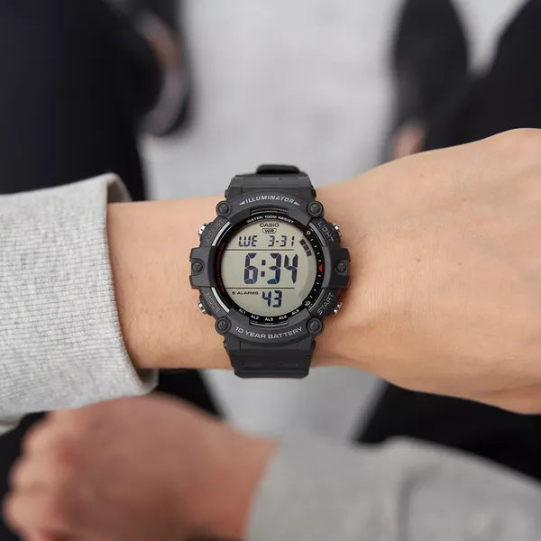 Casio AE-1500WH-1A férfi sportóra LED Illuminator, WR100, fekete