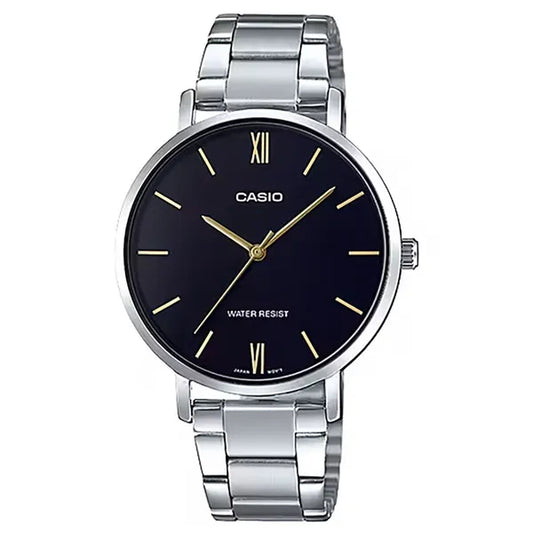 Casio női karóra LTP-VT01D-1B rozsdamentes acél szíj, fekete számlap