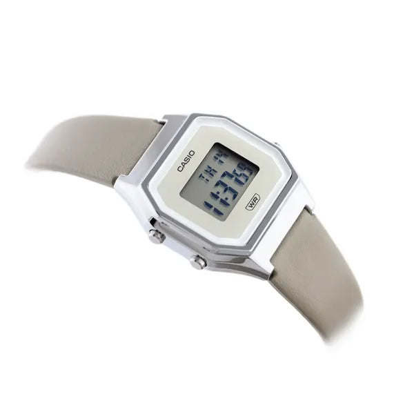 Casio Vintage Mini LA680WEL-8EF női digitális karóra bézs bőrszíj WR30