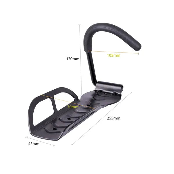 Fali kerékpártartó kampó, fekete, 16–29'' kerekekhez, 30 kg