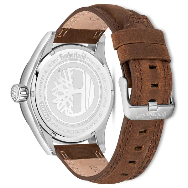 Timberland Calverton férfi karóra, bőr szíj, 46 mm, WR50, kék számlap, díszdoboz