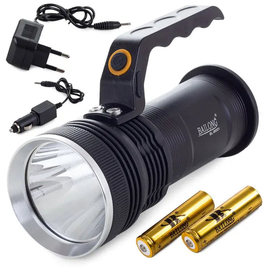Taktikai keresőlámpa CREE XP-E LED-del, 300 m hatótáv, 2×18650, alu ház