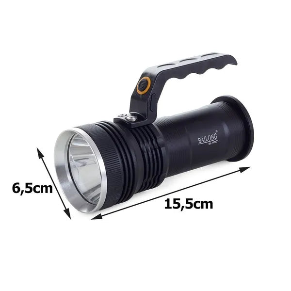 Taktikai keresőlámpa CREE XP-E LED-del, 300 m hatótáv, 2×18650, alu ház