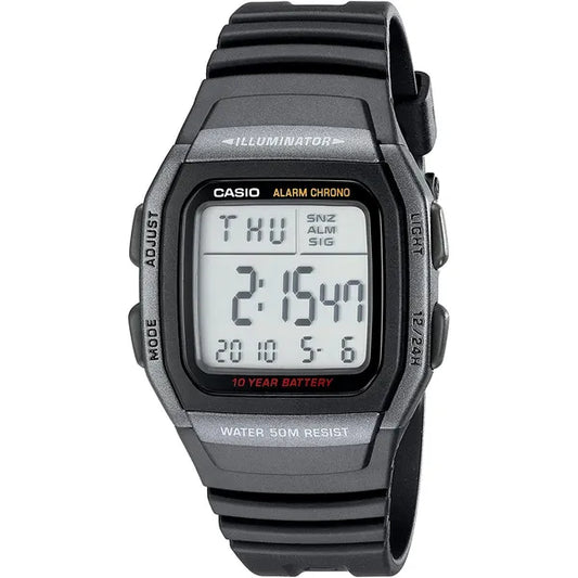 Casio W-96H-1B férfi digitális karóra, WR50, LED háttérvilágítás, stopper