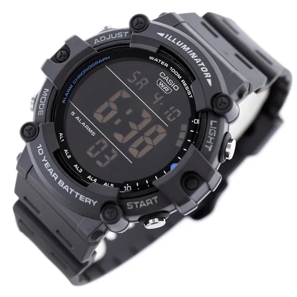 Casio AE-1500WH-8B férfi sport karóra, LED Illuminator, WR100, grafit