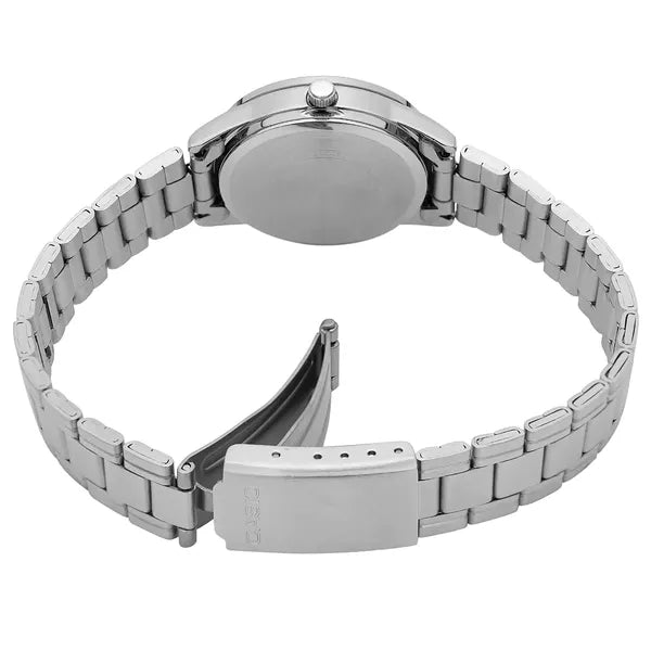 Casio LTP-V005D-2B3 női karóra, nemesacél szíj, kék számlap, dátum, WR30