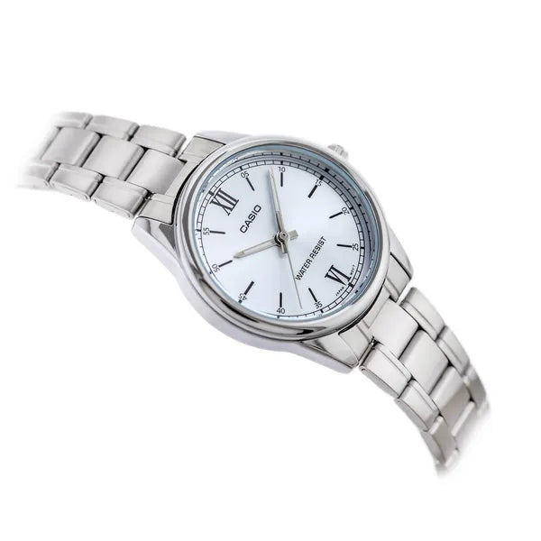 Casio LTP-V005D-2B3 női karóra, nemesacél szíj, kék számlap, dátum, WR30