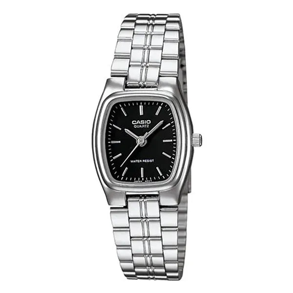Casio LTP-1169D-1A női karóra, acél szíj, fekete számlap 28 mm