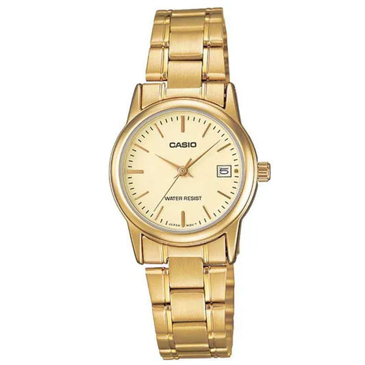Casio LTP-V002G-9A női karóra, arany acél, kvarc, WR30, 25 mm