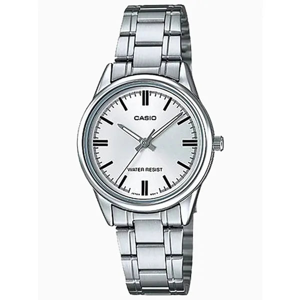 Casio LTP-V005D-7A női nemesacél karóra, ezüst, 28 mm, WR30