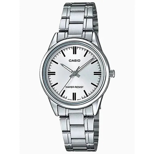Casio LTP-V005D-7A női nemesacél karóra, ezüst, 28 mm, WR30