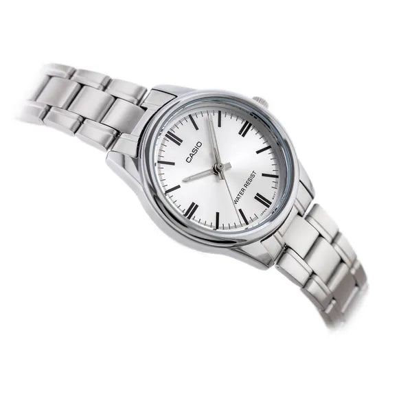 Casio LTP-V005D-7A női nemesacél karóra, ezüst, 28 mm, WR30
