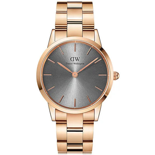 Daniel Wellington Iconic Link Grey férfi karóra, 38 mm, rozéarany acél, kvarc