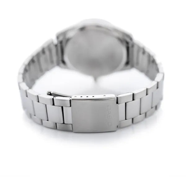 Casio MTP-1302PD-2A2 férfi karóra, türkiz számlap, acél szíj, WR50