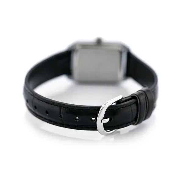 Casio női karóra LTP-V007L-7E1, ezüst számlap, fekete bőr szíj