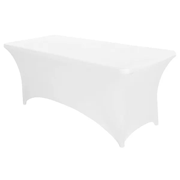 Fehér 240 cm-es (8 ft) rugalmas asztalhuzat rendezvényekhez