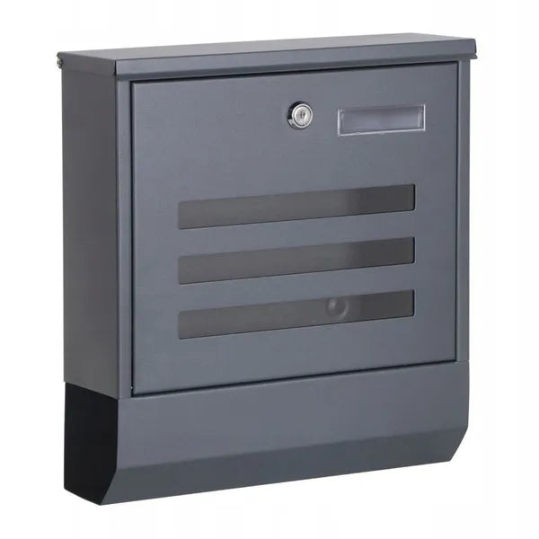 Antracit horganyzott acél postaláda újságtartóval, 33,5×30,5 cm