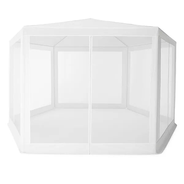Kerti pavilon sátor 2×2×2 m, fehér, szúnyoghálós oldalfalakkal
