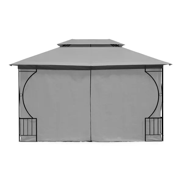 Kerti pavilon 3×4 m, teljes oldalfallal, acél vázzal, szürke