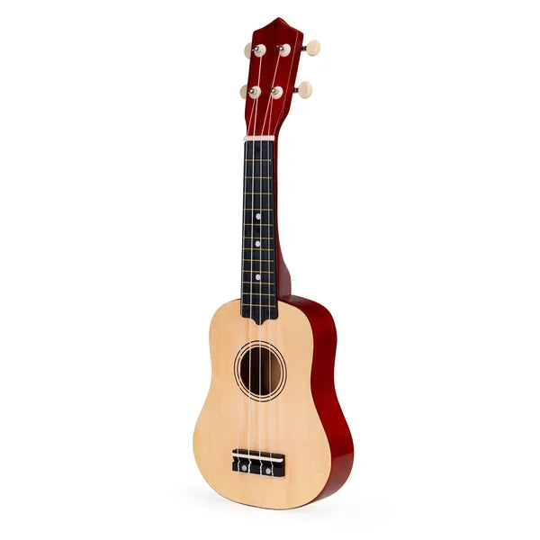 Fa gyerek ukulele, 4 nylon húr, hangolható, pengetővel, 52 cm