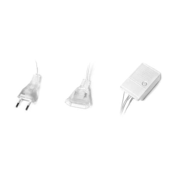 Karácsonyi kék 138 LED hópehely-csillag fényfüggöny, 4 m, IP44