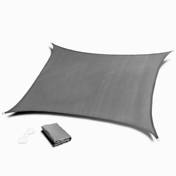 Szögletes napvitorla 5×5 m, vízálló poliészter 180 g/m², szürke