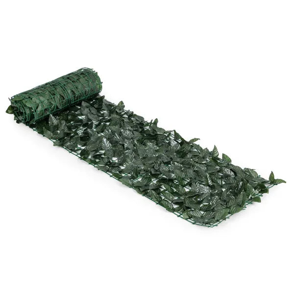 Műanyag borostyán sövényszőnyeg 300×50 cm, sötétzöld, UV- és időjárásálló