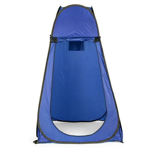Pop-up kemping öltöző-/zuhanykabin sátor, 112×112×187 cm, kék