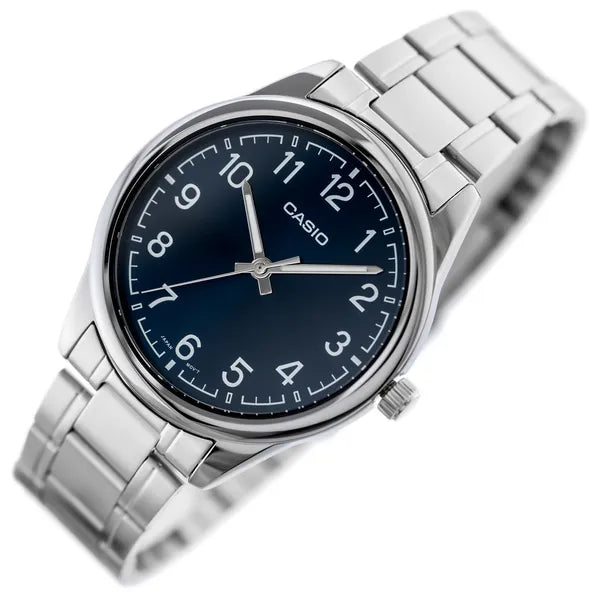 Casio MTP-V005D-2B4 férfi karóra, acél, 40 mm, WR30, kék