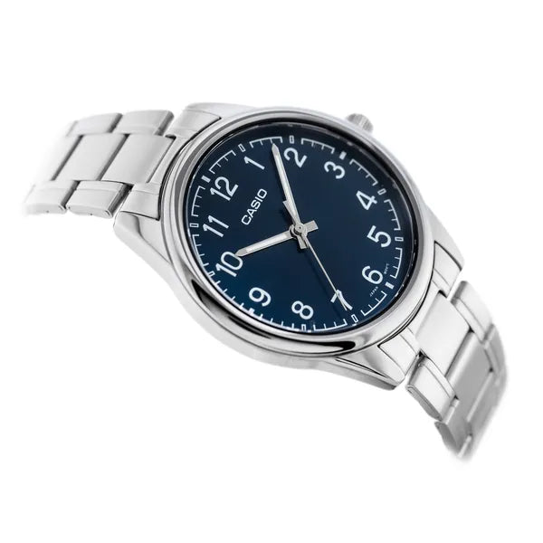 Casio MTP-V005D-2B4 férfi karóra, acél, 40 mm, WR30, kék