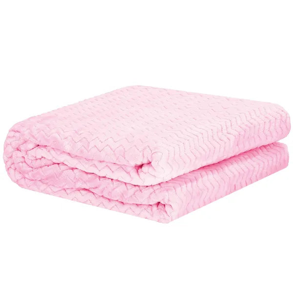 Dombornyomott, kétoldalas pink poliészter pléd 130×180 cm