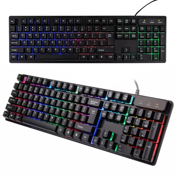 LED háttérvilágítású gaming billentyűzet USB, numerikus paddal, fröccsenésálló