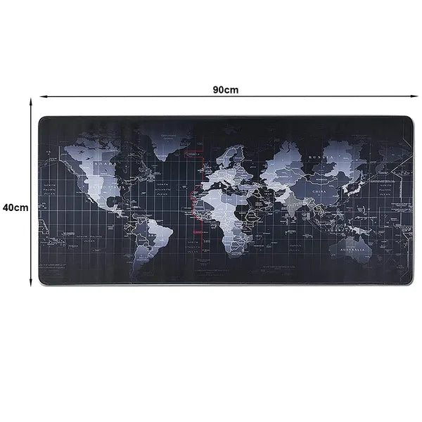 XXL gamer egérpad világtérkép mintával, 90×40 cm, csúszásgátló