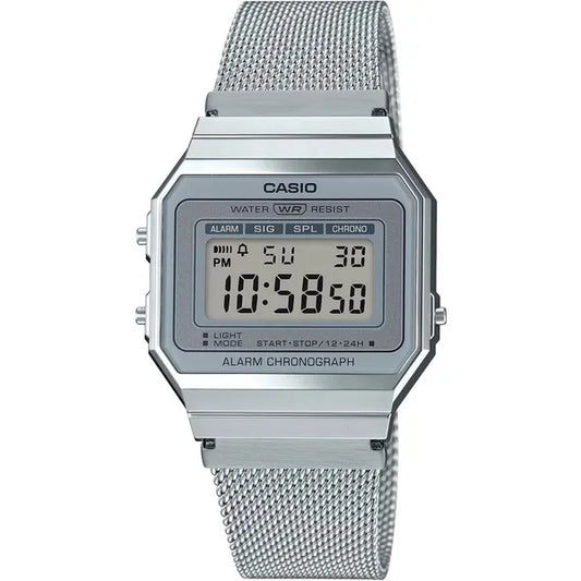 Casio A700WM-7A retro unisex ezüst quartz karóra rozsdamentes szíj