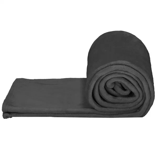 Plüss poliészter takaró, grafitszürke, 200×220 cm, 350 g/m²
