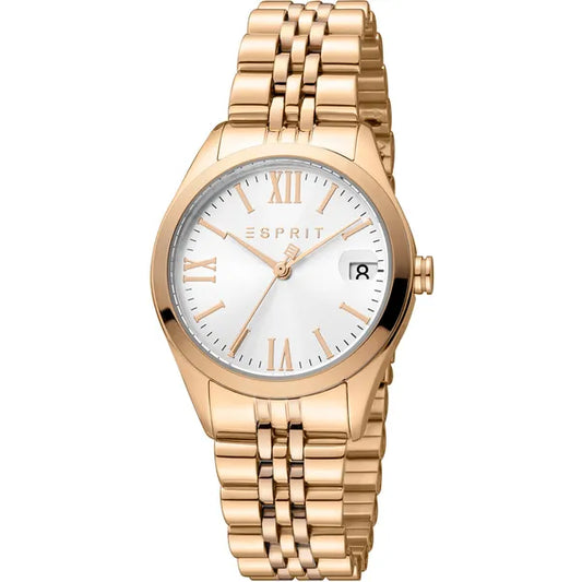 Esprit Gina női karóra, rozéarany acél, 31 mm, dátumkijelző, 5 ATM