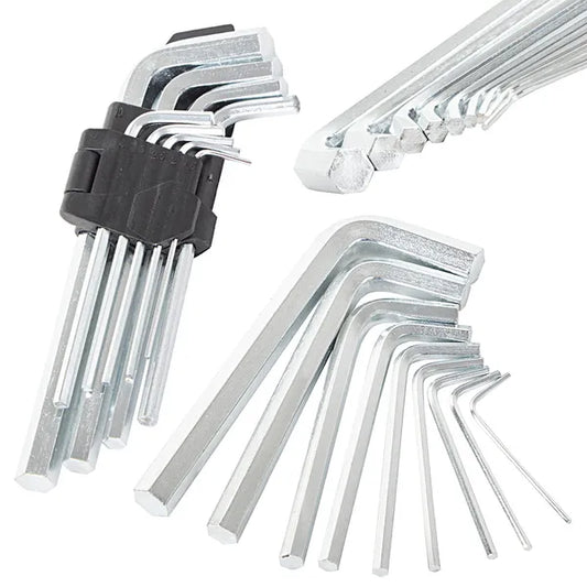 Imbuszkulcs készlet 1,5–10 mm, 9 db, L-alakú, acél tartóval