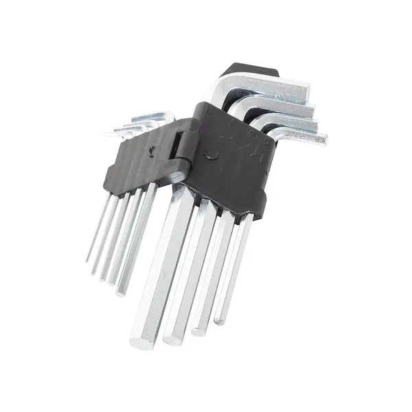 Imbuszkulcs készlet 1,5–10 mm, 9 db, L-alakú, acél tartóval