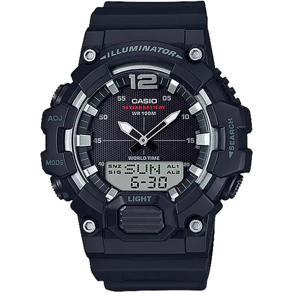 Casio HDC-700-1A férfi analóg-digitális sportóra, 48 mm, WR100, fekete