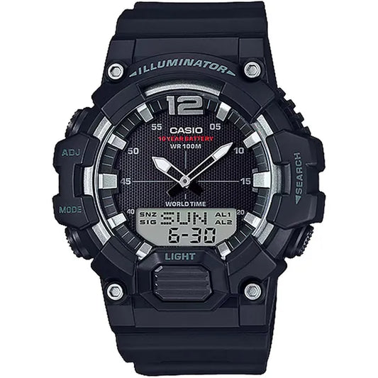 Casio HDC-700-1A férfi analóg-digitális sportóra, 48 mm, WR100, fekete
