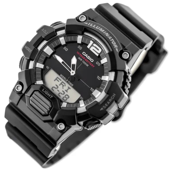 Casio HDC-700-1A férfi analóg-digitális sportóra, 48 mm, WR100, fekete