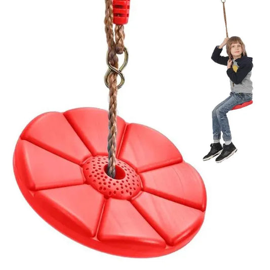 Gyermek kerti hinta virág alakú tányérüléssel, piros, Ø27 cm, 75 kg