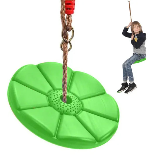 Gyermek kerti virág alakú tányérhinta, zöld, Ø27 cm, 75 kg