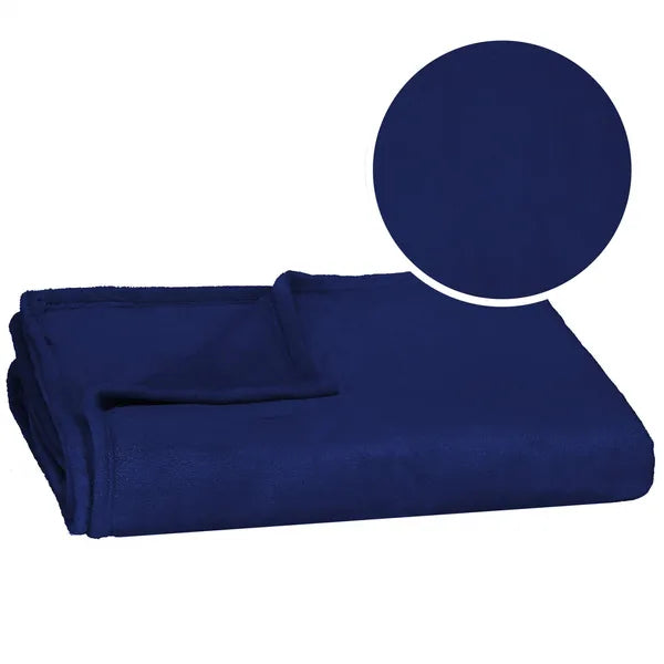 Sötétkék plüss poliészter takaró 200×220 cm, 350 GSM