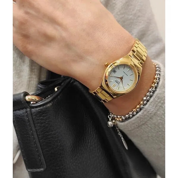 Casio LTP-1170N-7A női karóra, arany nemesacél, dátum, WR30